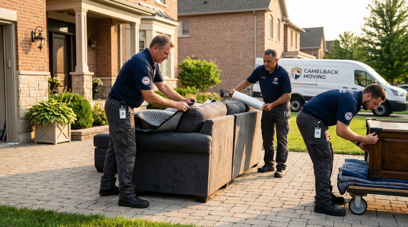 Large estate moving crew wrapping furniture in Sevierville, TN