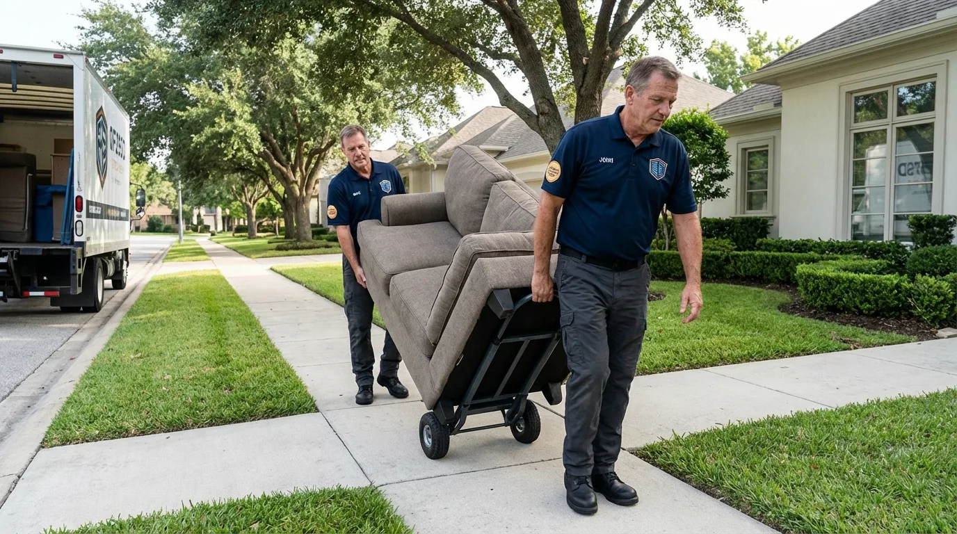 Local residential moving crew loading furniture in Sevierville, TN